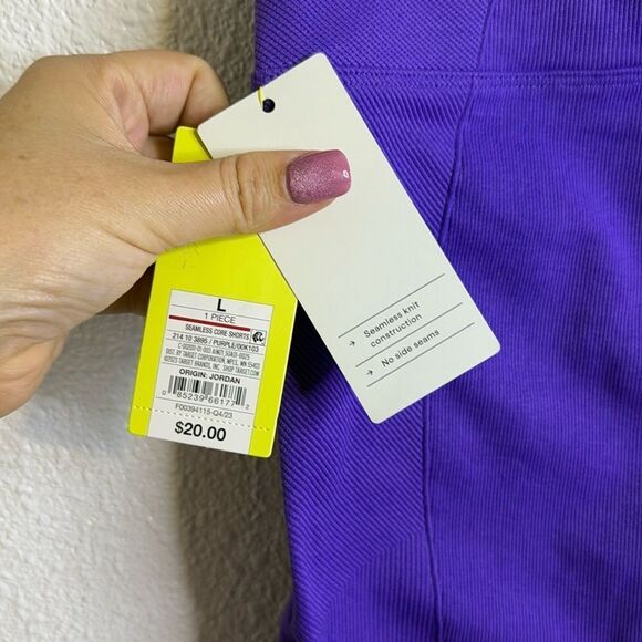 NWT- All in Motion- bright purple, high waisted seamless biker short- size large - Picture 4 of 6